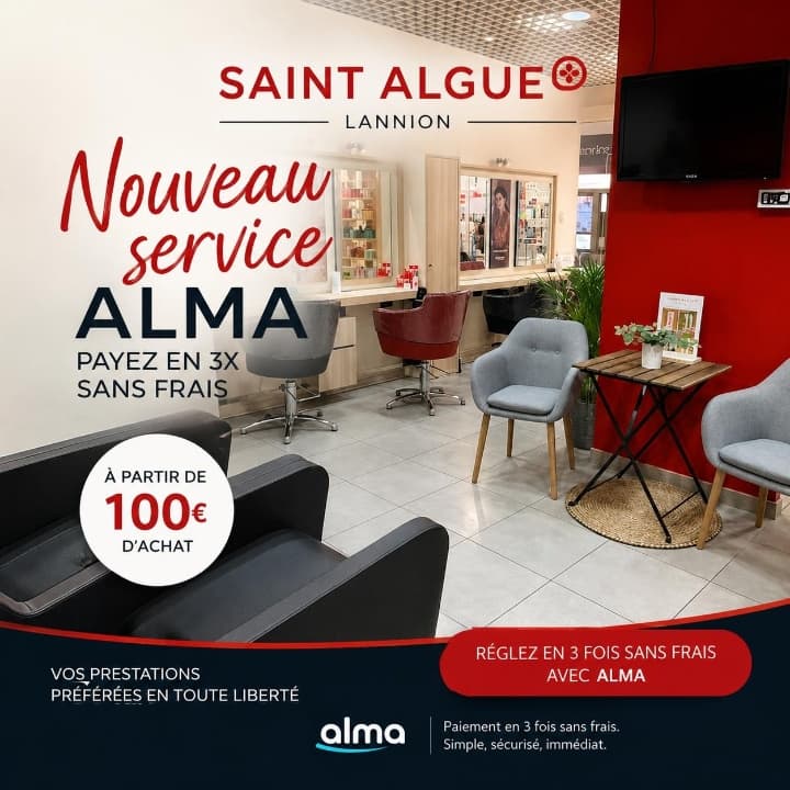 Nouveauté : service Alma, paiement en 3x sans frais